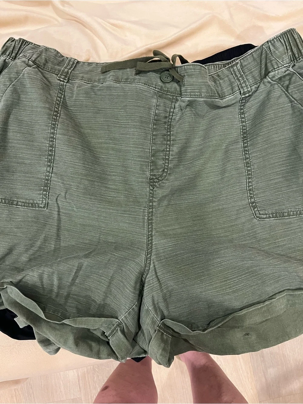 (3 pairs) Lane Bryant (1 Black and 2 Olive) Women's Casual Shorts